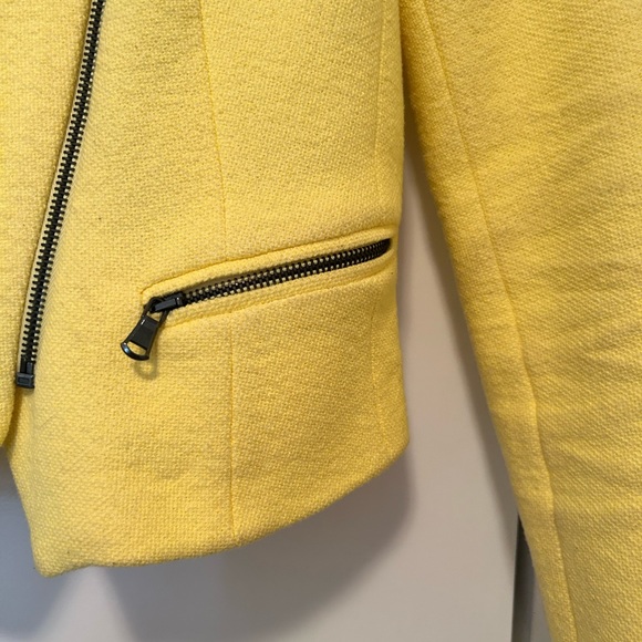 Yellow, tweed moto jacket - Picture 2 of 3